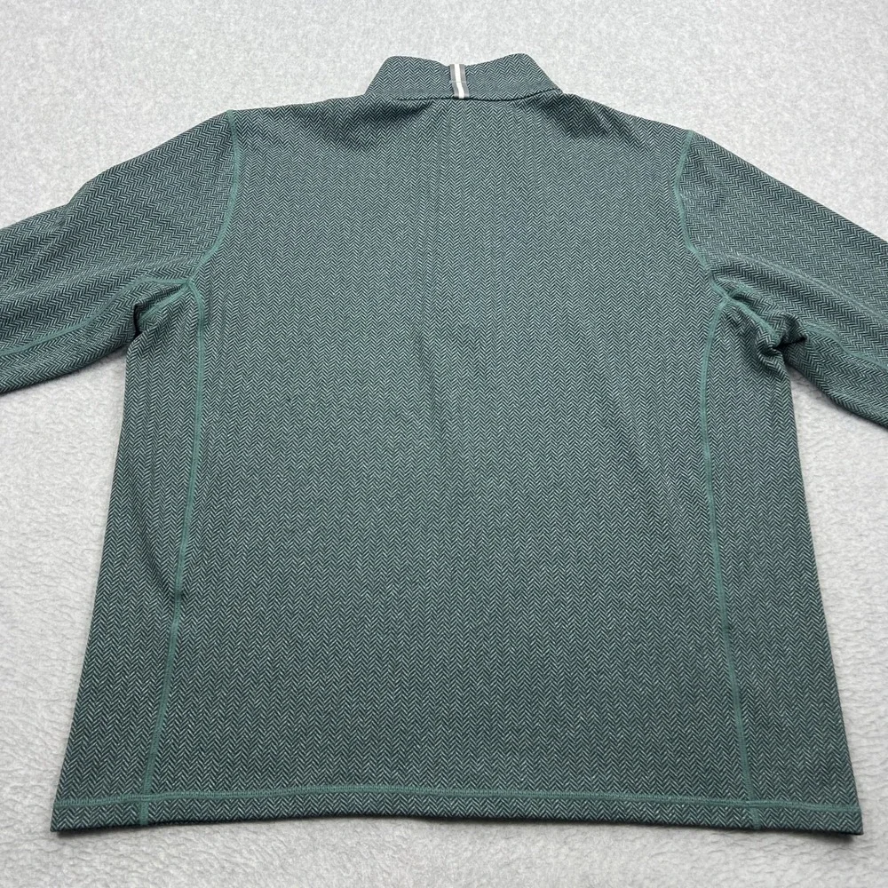 Field Day Sporting Co 1/4 Zip Pullover Mens Large Green Herringbone Stretch Golf